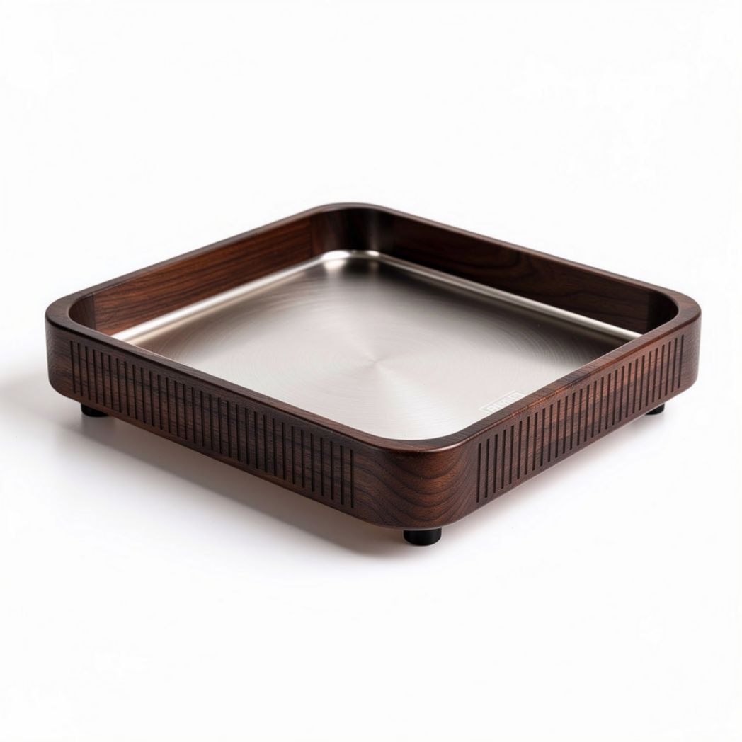 Wooden square mirror tray with a 30 x 30 x 3cm dimension for decor and organization