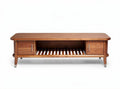 Mid-century modern wooden coffee table with dual storage drawers 150 x 45 x 50cm