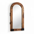 Wooden arch mirror with metal accents for entryway or living room 150 x 70 x 5cm