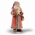 Santa Claus figurine with star and bag decoration in red 15 x 10 x 30cm
