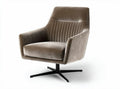 Swivel armchair with ribbed velvet upholstery in taupe 80 x 80 x 85cm