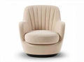 Swivel accent chair in cream boucle fabric for living room use 70 x 75 x 85cm
